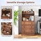 Walnut Engineered Wood Tall Storage Dresser with Shelves and Drawers